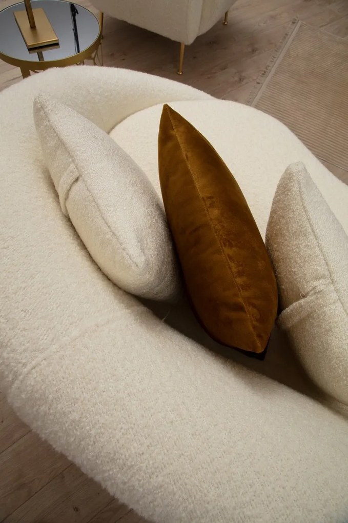 Třímístná pohovka Eses 255 cm boucle krémová pravá