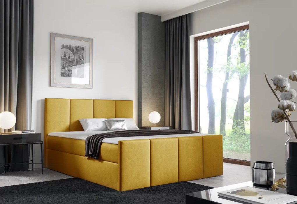 Čalúnená posteľ boxspring LARS + topper, 120x200, madryt 920