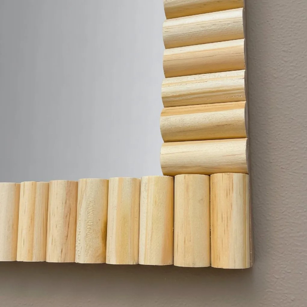 Tutumi Tutumi, nástenné zrkadlo Boho 55x35 cm KLNA-MR01, hnedá, HOM-02803