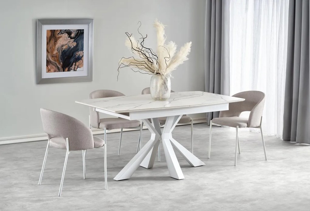 Jedálenský rozkladací stôl Vivaldi 160/200 cm biely