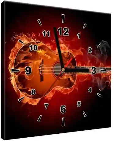 Obraz s hodinami Horiaca gitara 30x30cm S-ZP1168A_1AI(P) | BIANO