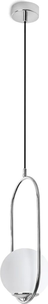 Závesné svietidlo Florence, 1x biele sklenené tienidlo, ch, U