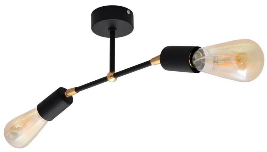 Prisadený luster ROSETTE 2xE27/15W/230V čierna/zlatá