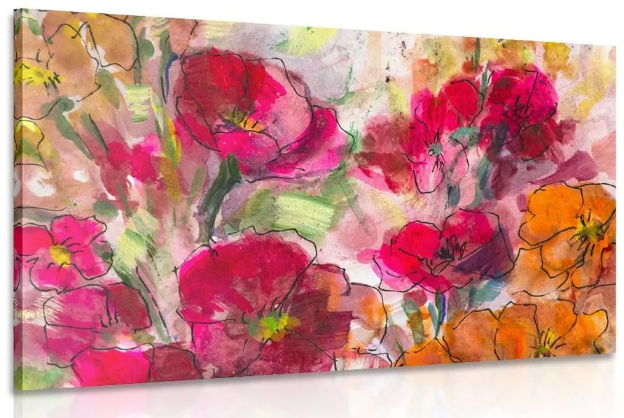 Obraz maľované kvetinové zátišie Varianta: 90x60