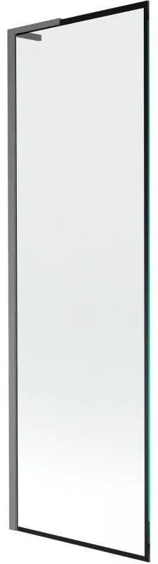 Mexen Next L, 1-krídlová vaňová zástena 60 x 150 cm, 6mm číre sklo-čierny vzor, grafitový profil, 895-060-000-03-70-66