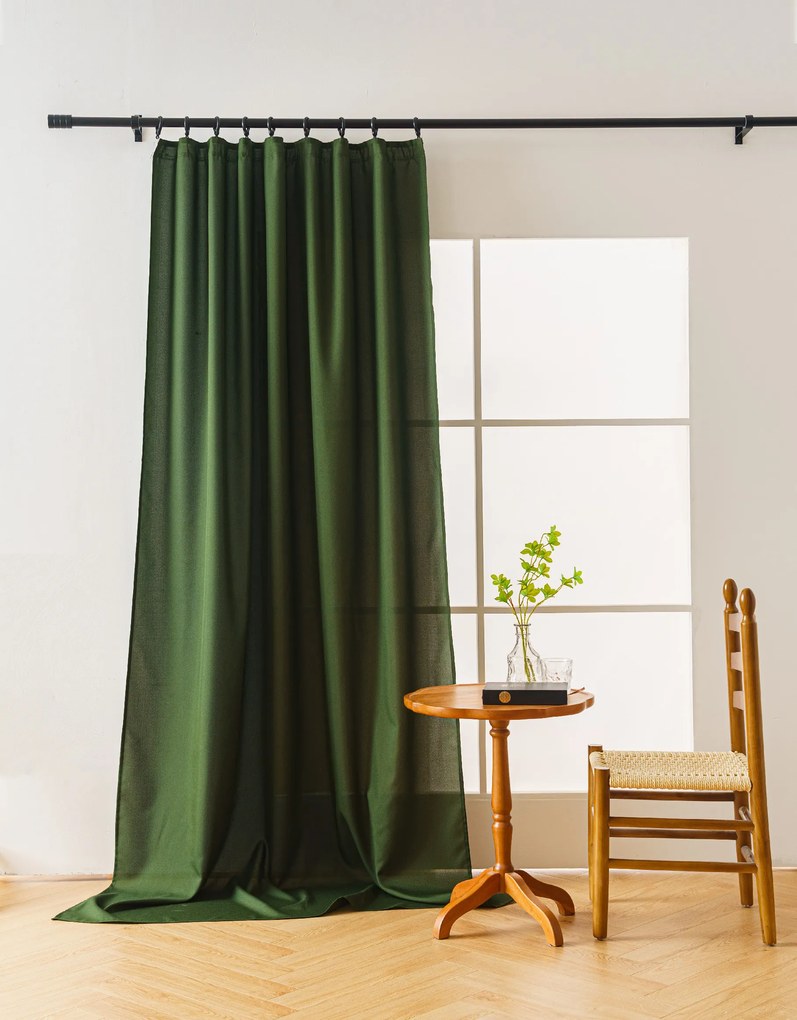 Tmavozelený záves OXFORD 140x270 cm Zavesenie: Riasiaca páska