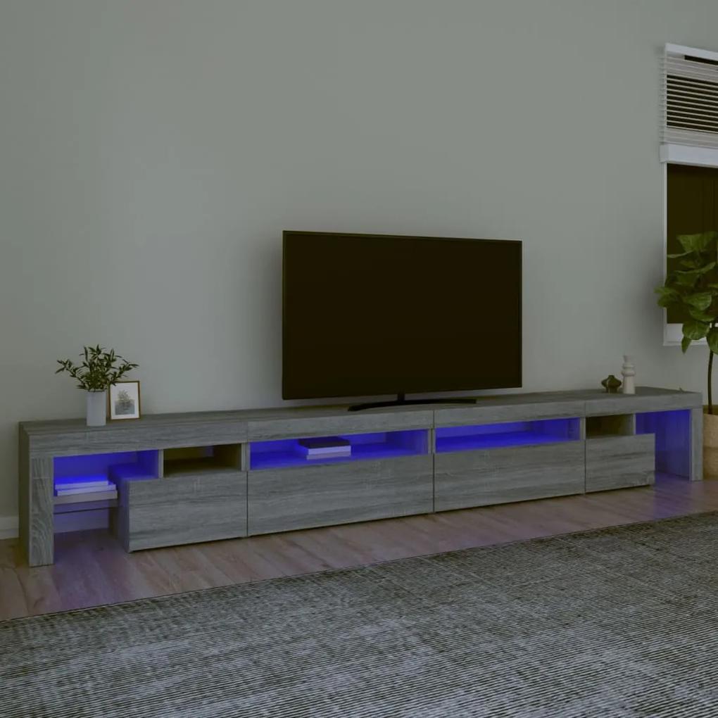 TV skrinka s LED svetlami sivá sonoma 290x36,5x40 cm 3152808