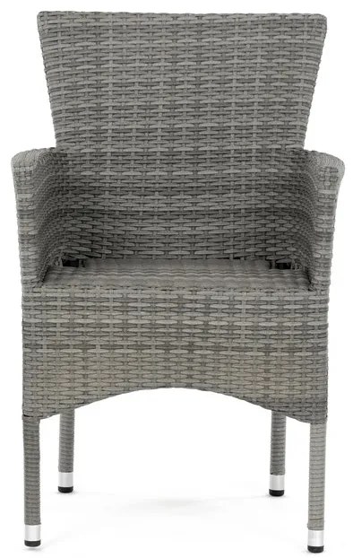 Autronic BONTEC Záhradná stolička, kov, polyratan, šedá, AZC-S2118 GREY Farba: Šedá