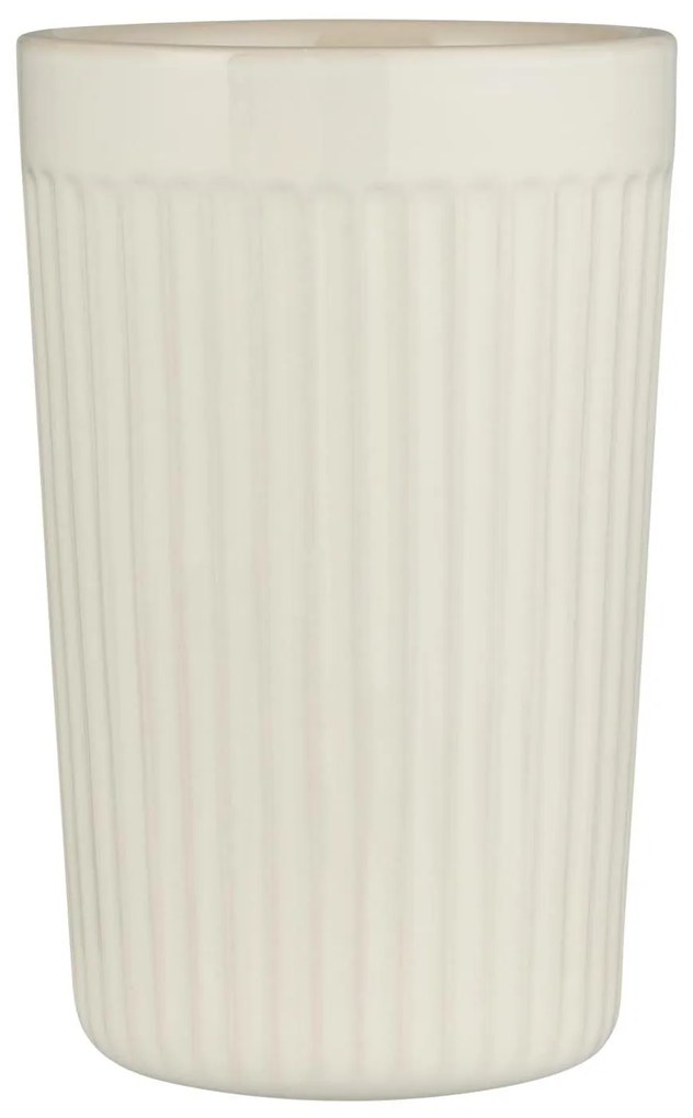 IB Laursen Smotanový keramický hrnček s vrúbkami CAFE MYNTE BUTTER CREAM
