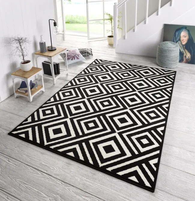Koberec Hanse Home Capri Art čierny / krémový
