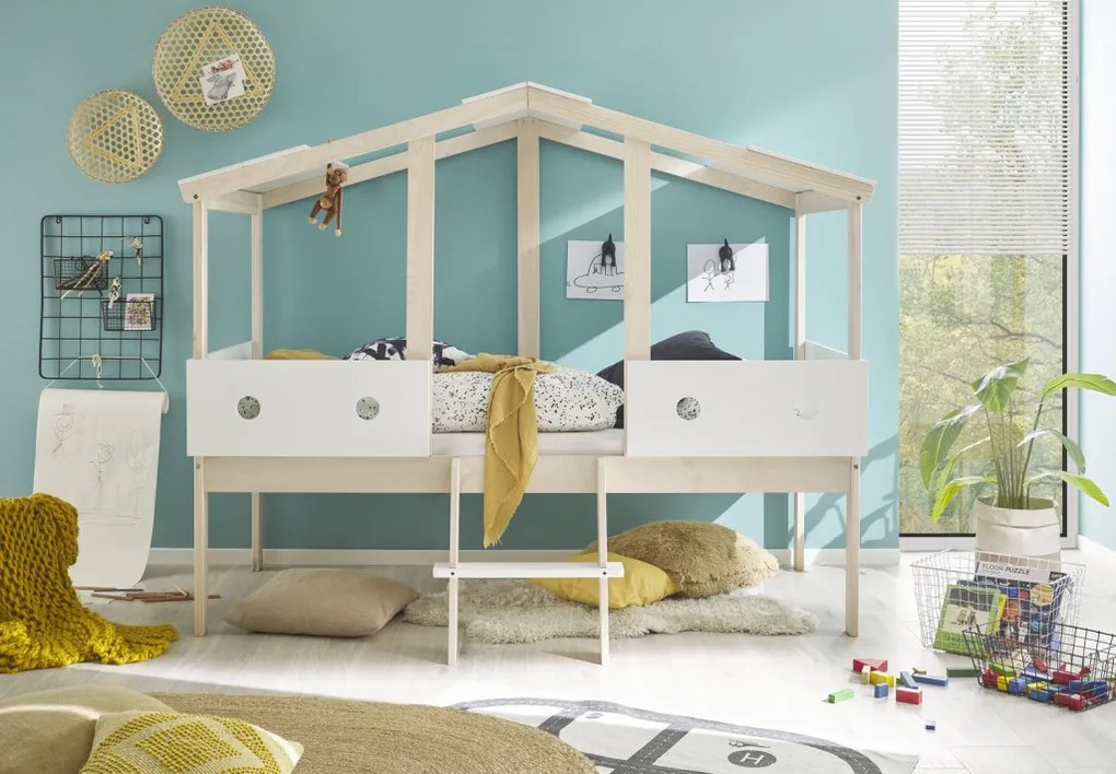 Detská posteľ Cortino 90x200 cm, domeček se stříškou