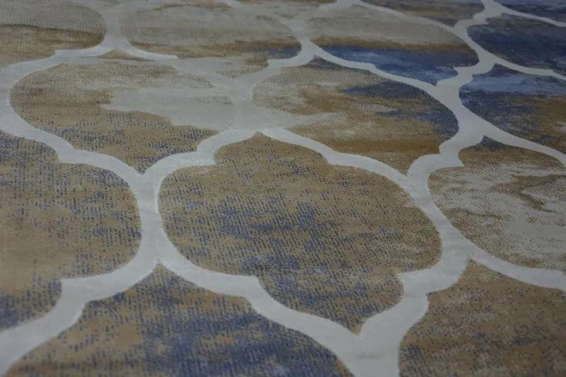 Kusový koberec DROP JASMINE 761 tmavobéžový/svetlomodrý