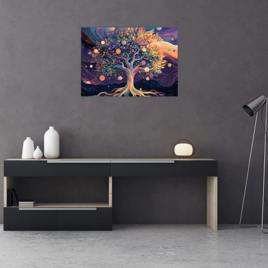 Obraz – Fialový strom plný energie (70x50 cm)