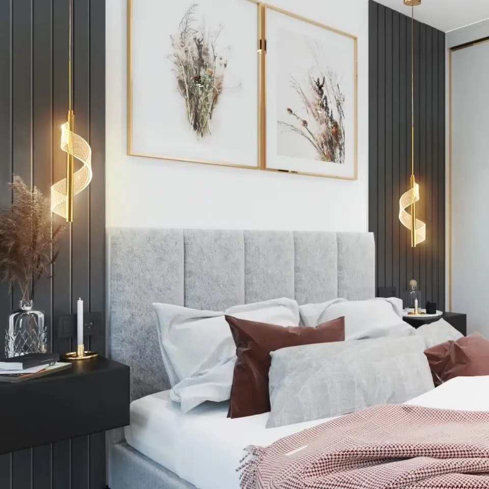 Toolight Toolight, LED závesné svietidlo, 12W, 4000K, 4500lm, G121-CP, zlatá, OSW-02601