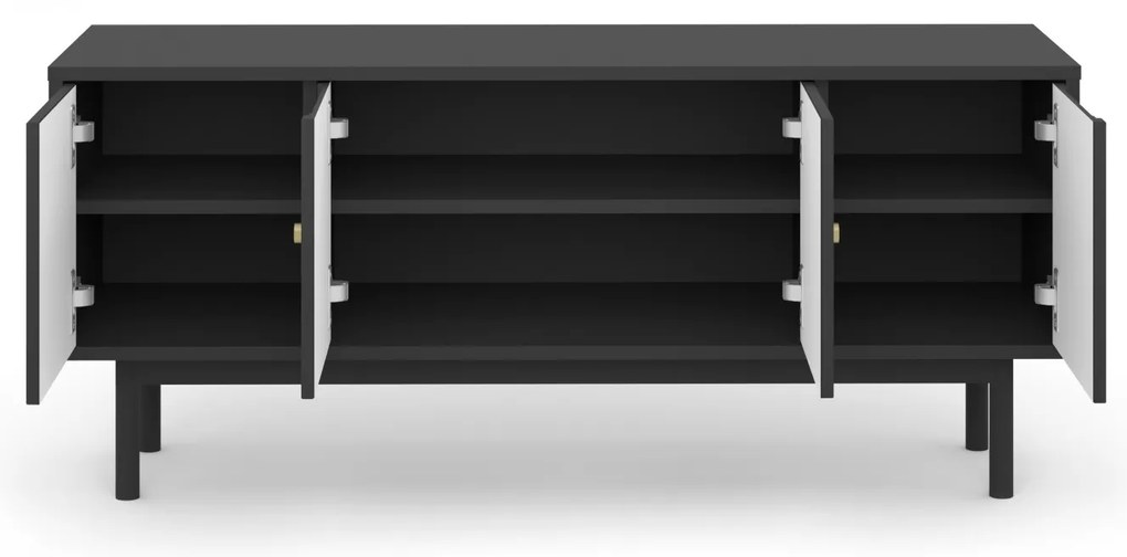 TV stolík Mazoma 154 cm čierny/zlatý