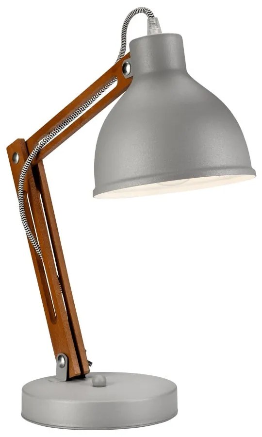 Sivá stolová lampa Lamkur Marcello