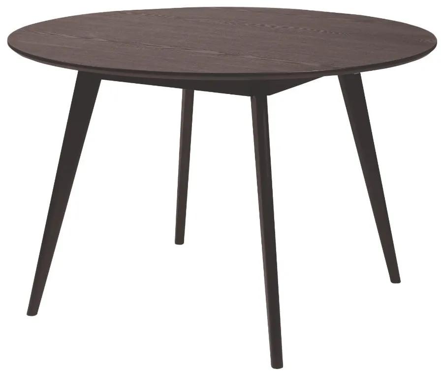 Čierny jedálenský stôl z jaseňového dreva Rowico Yumi, ∅ 115 cm