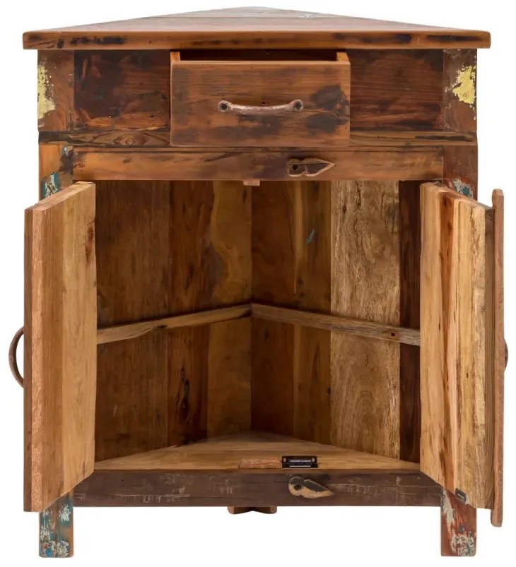 furniture-nabytek.cz - Masivní skříňka pod umyvadlo Sumana z recyklovaného dřeva, lakovaná, hnědá – 64×32×74 cm