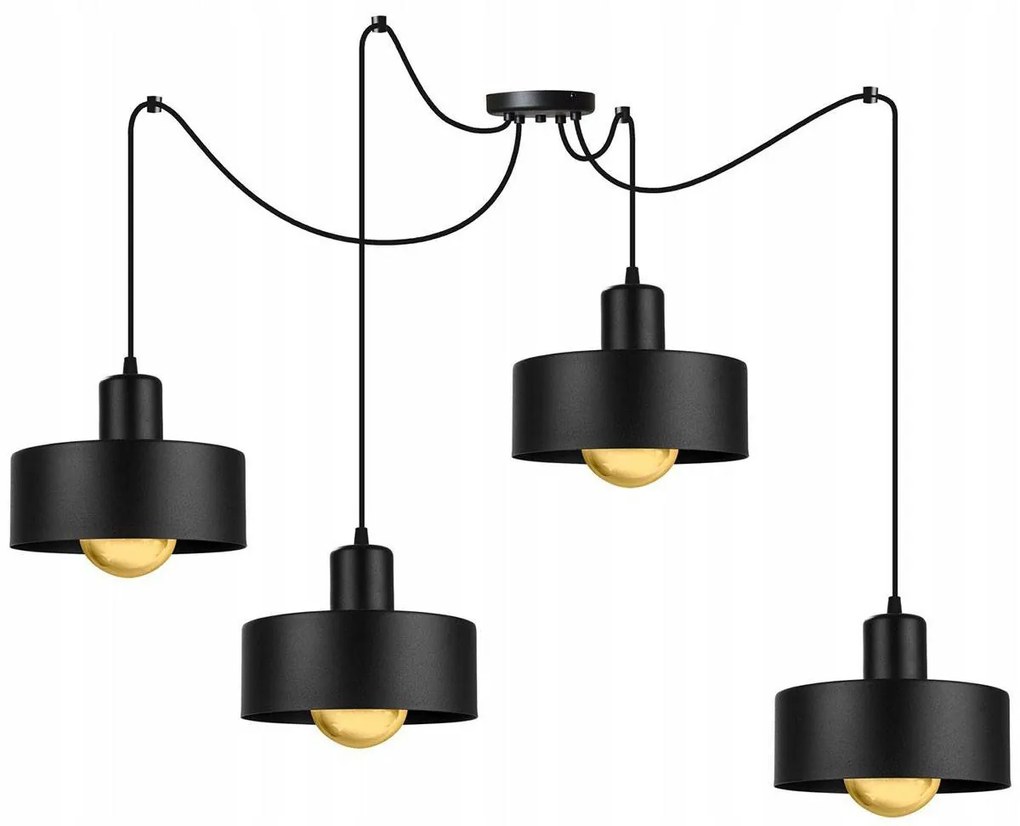 Závesné svietidlo Barcelona Spider, 4x kovové tienidlo (výber z 2 farieb)