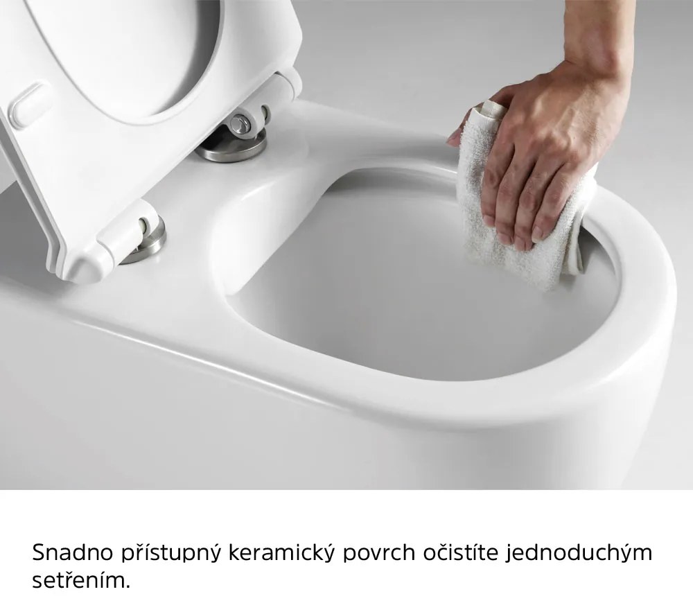 Mereo Mereo, WC závesné kapotované, RIMLESS, 490x370x360, keramické, vr. sedátka CSS115SN, MER-VSD82S2