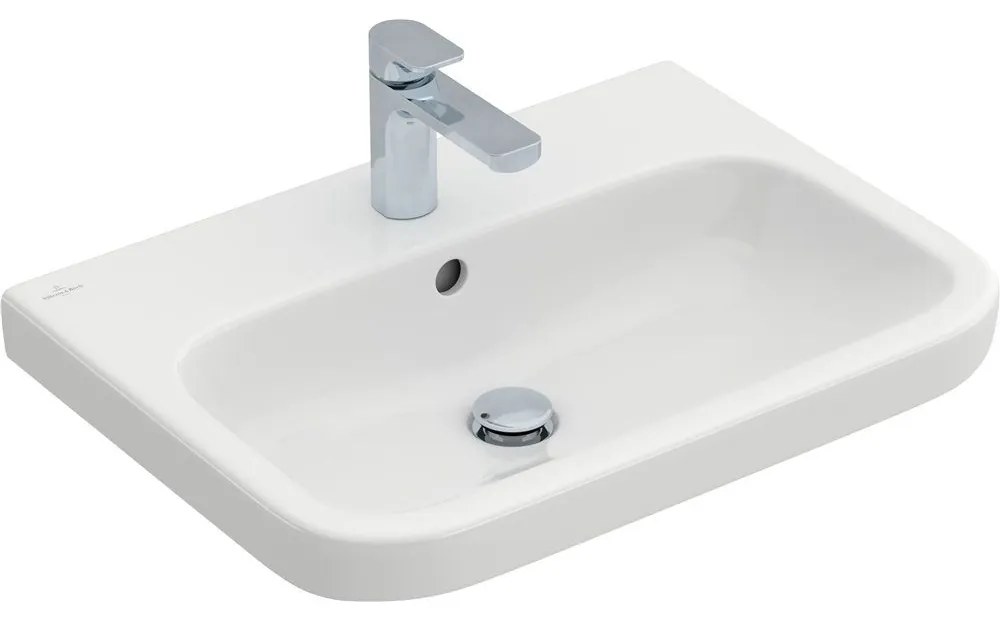 VILLEROY & BOCH Architectura závesné umývadlo s otvorom, s prepadom, 650 x 470 mm, biela alpská, s povrchom CeramicPlus, 418865R1