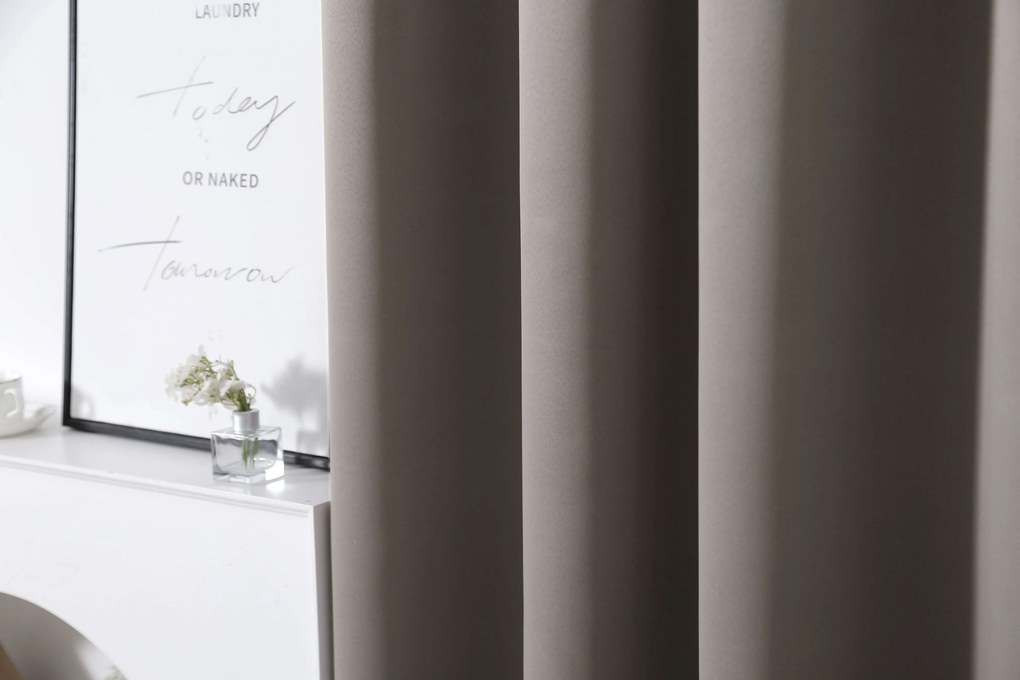 Sivo hnedý záves OXFORD 140x250 cm Zavesenie: Kovové krúžky