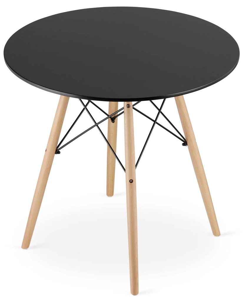 Dekorstudio Okrúhly jedálenský stôl 80cm - čierny