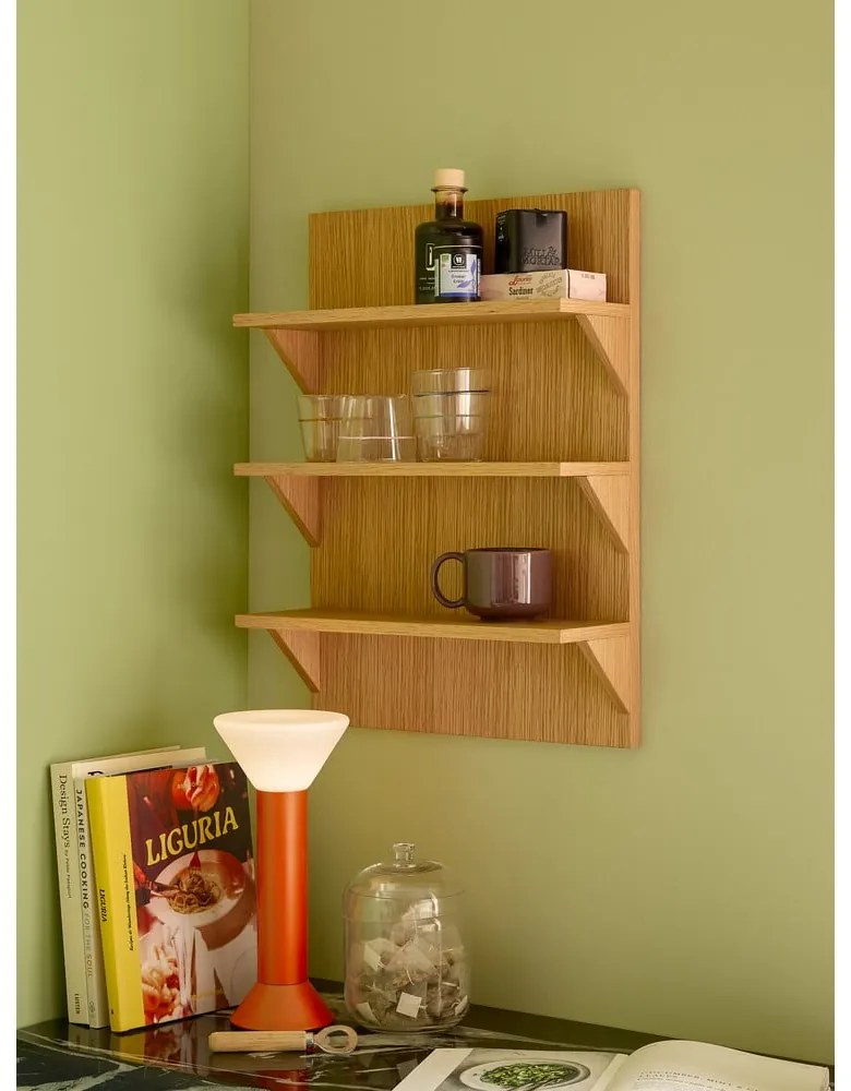 Poschodová polica v dekore duba v prírodnej farbe 40 cm Straight – Hübsch