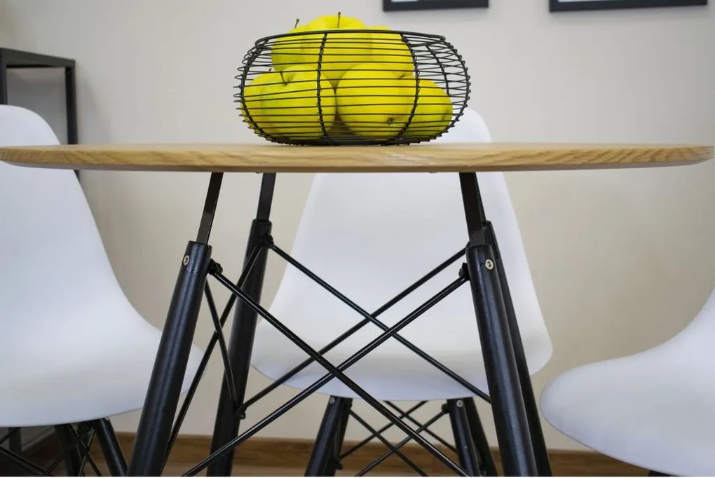 Jedálenský stôl 80 cm dub / čierne nohy