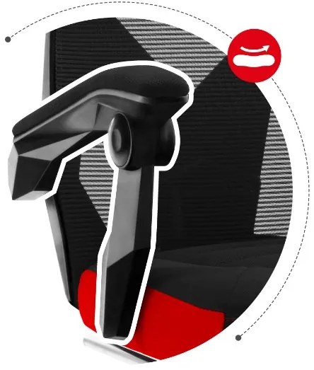 Ergonomické herné červené kreslo s opierkou nôh COMBAT 3.0