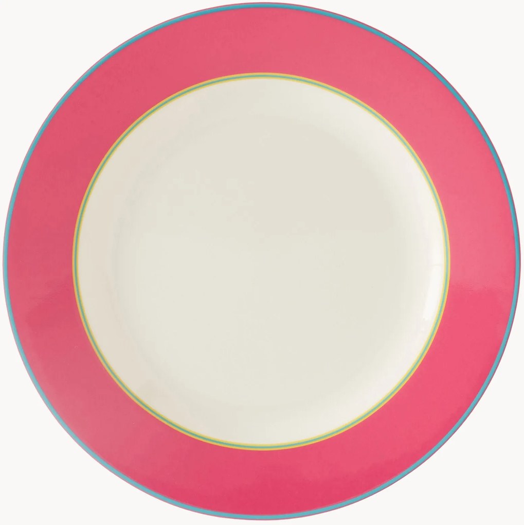 Porcelánové raňajkové taniere Calypso Pink Side, 4 ks