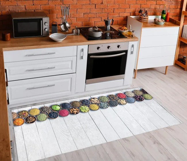 Protišmykový koberec / behúň ANDRE 33200 strieborný / béžový