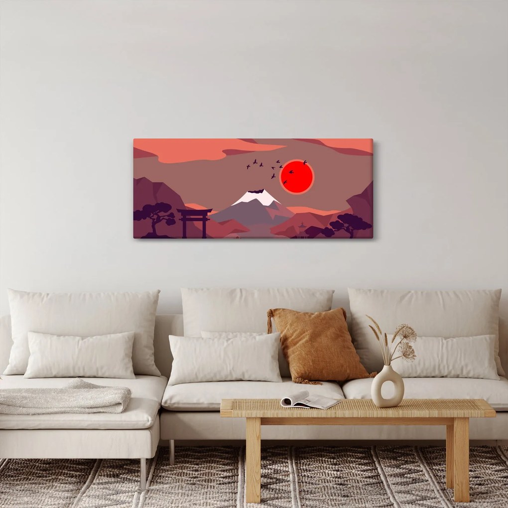 Obraz - Hory Fudži (120x50 cm)