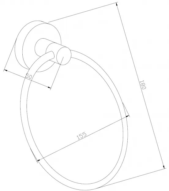 Kúpeľňový držiak na uteráky MEXEN REMO - guľatý - čierny matný, 7050732-70