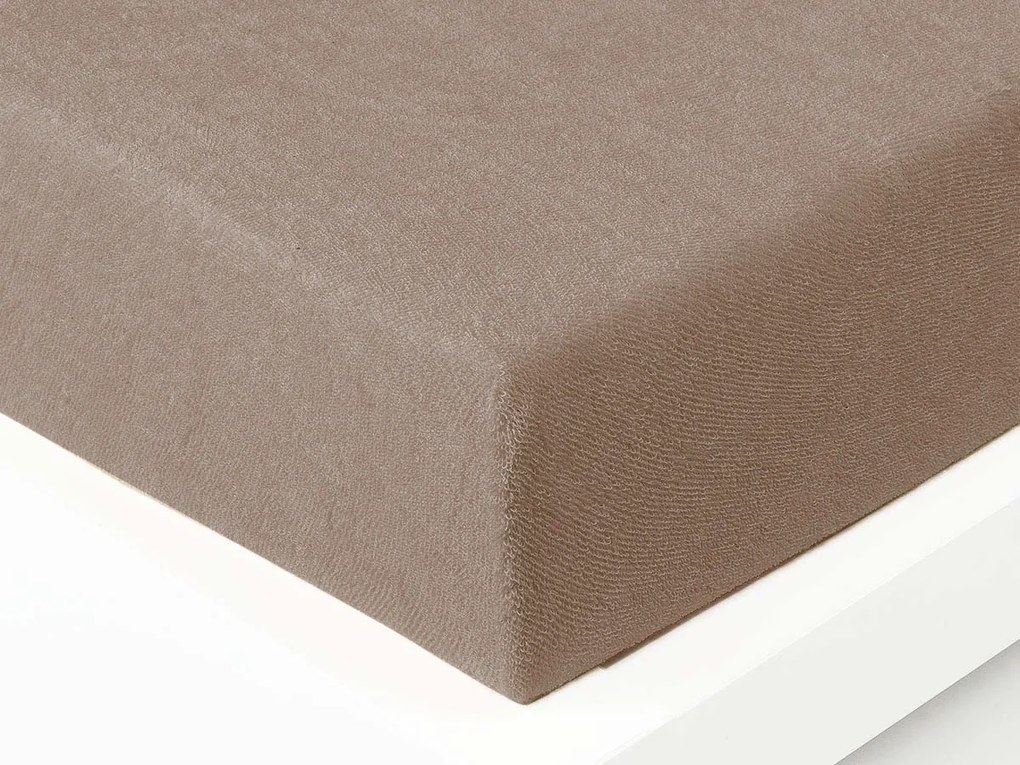 XPOSE® Detská froté plachta Exclusive - hnedá 70x140 cm
