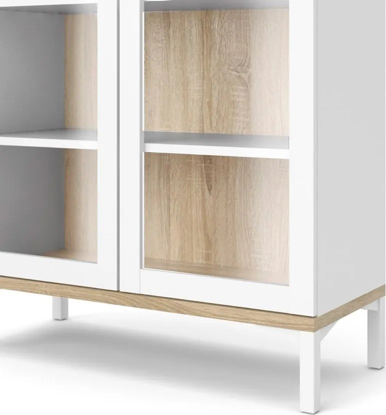 Vitrína A-TEN 89 cm dub sonoma/bílá