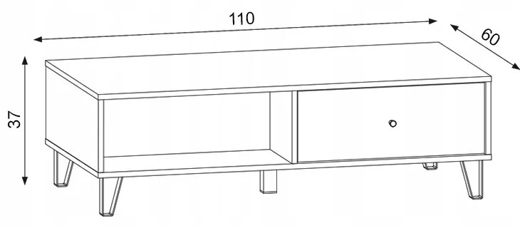 Konferenčný stolík Bilbao 110 cm cm dub remeselný tabak/grafit