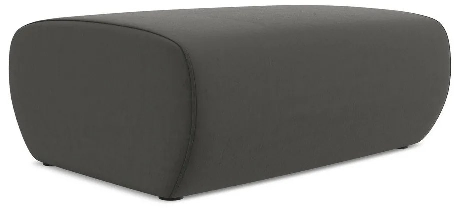 Tmavosivá zamatová podnožka Kapua – Makamii