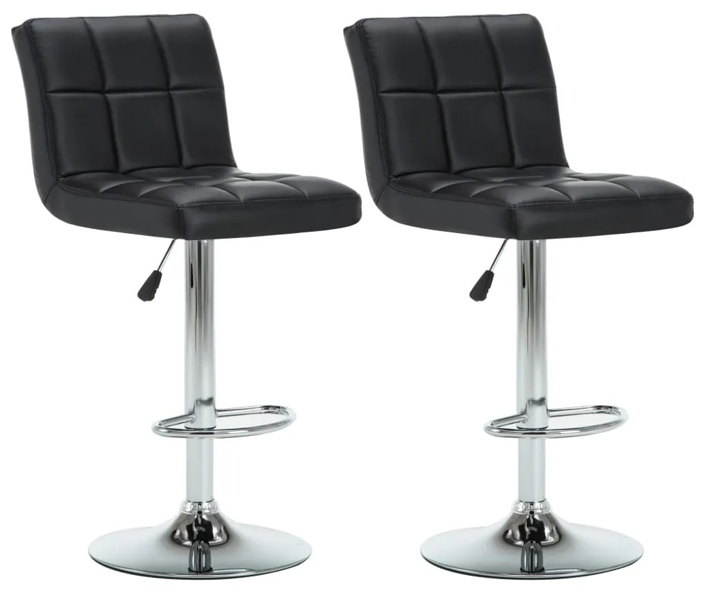 vidaXL Otočné barové stoličky 2 ks, umelá koža 44x50x115 cm, čierne