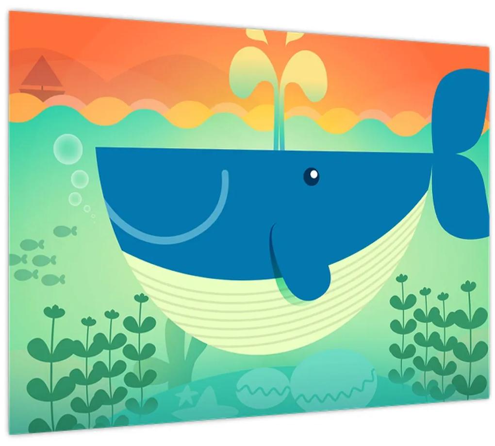 Obraz - Veselá veľryba (70x50 cm)