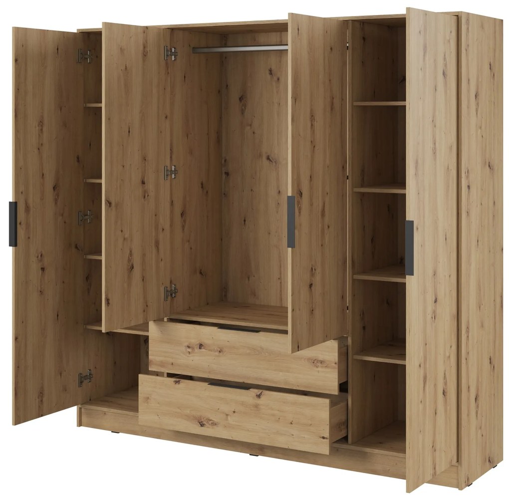 Šatníková skriňa Kelly 4D 206 cm dub artisan