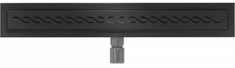 Mexen Flat nerezový sprchový žľab 60 cm, vzor M18, čierna, 1723060-15