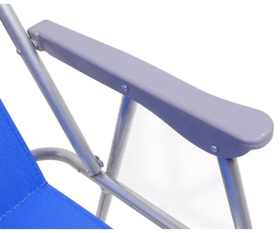 Skladacia kempingová stolička modrá/matný chróm