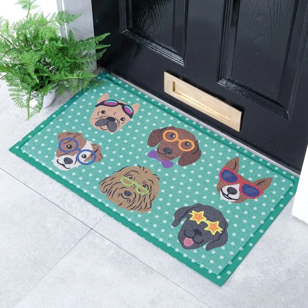 Rohožka 40x70 cm Dogs on Polka Dots – Artsy Doormats
