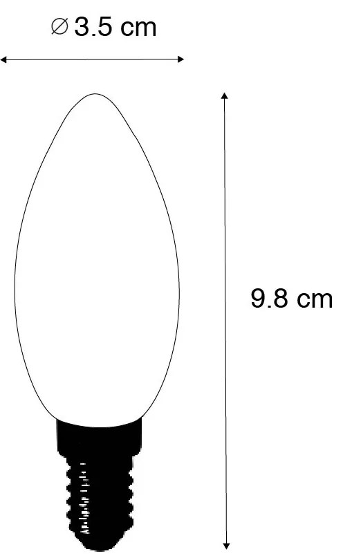 Sada 5 LED žiaroviek E14 B35 čírych 2,2W 470 lm 2700K