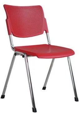 Plastová jedálenská stolička MIA Chrom, červená