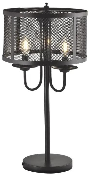 PLX Stolná lampa v klasickom štýle ORLANDO, 3xE14, 40W, čierna