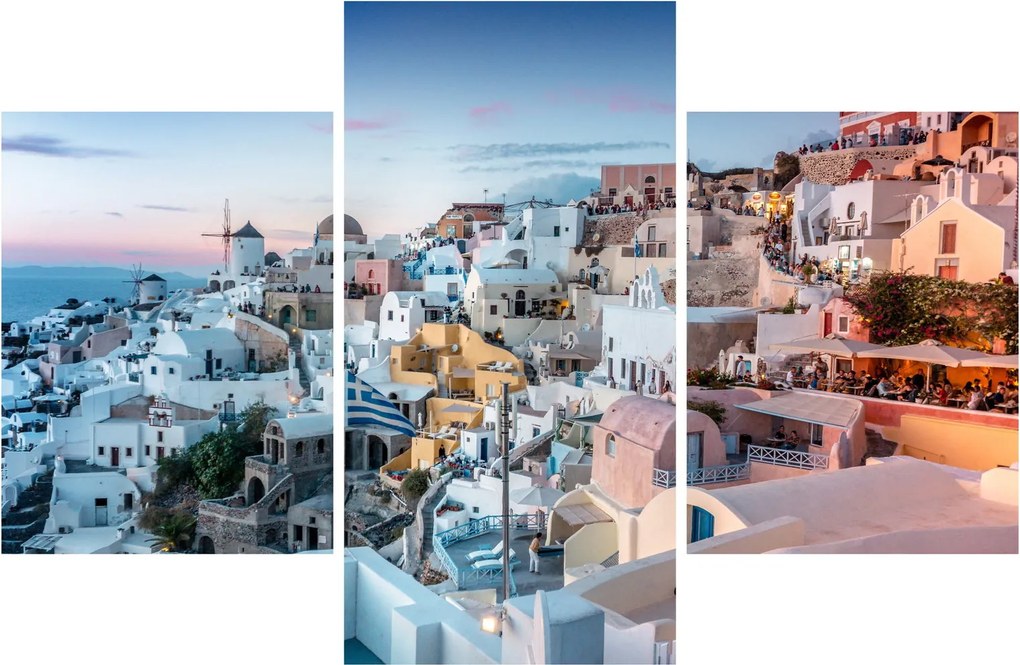 Obraz - Súmrak v Santorini (90x60 cm)