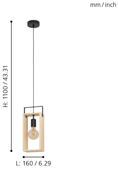 Eglo 43413 - Luster na lanku FAMBOROUGH 1xE27/40W/230V