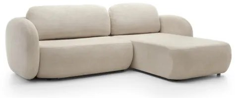 Rohová rozkladacia sedacia súprava s úložným priestorom do L OLBIA pravá béžová